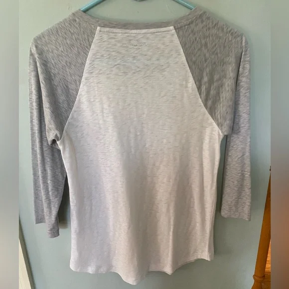 J. Crew Cream Embellished Raglan Top - Picture 2 of 5